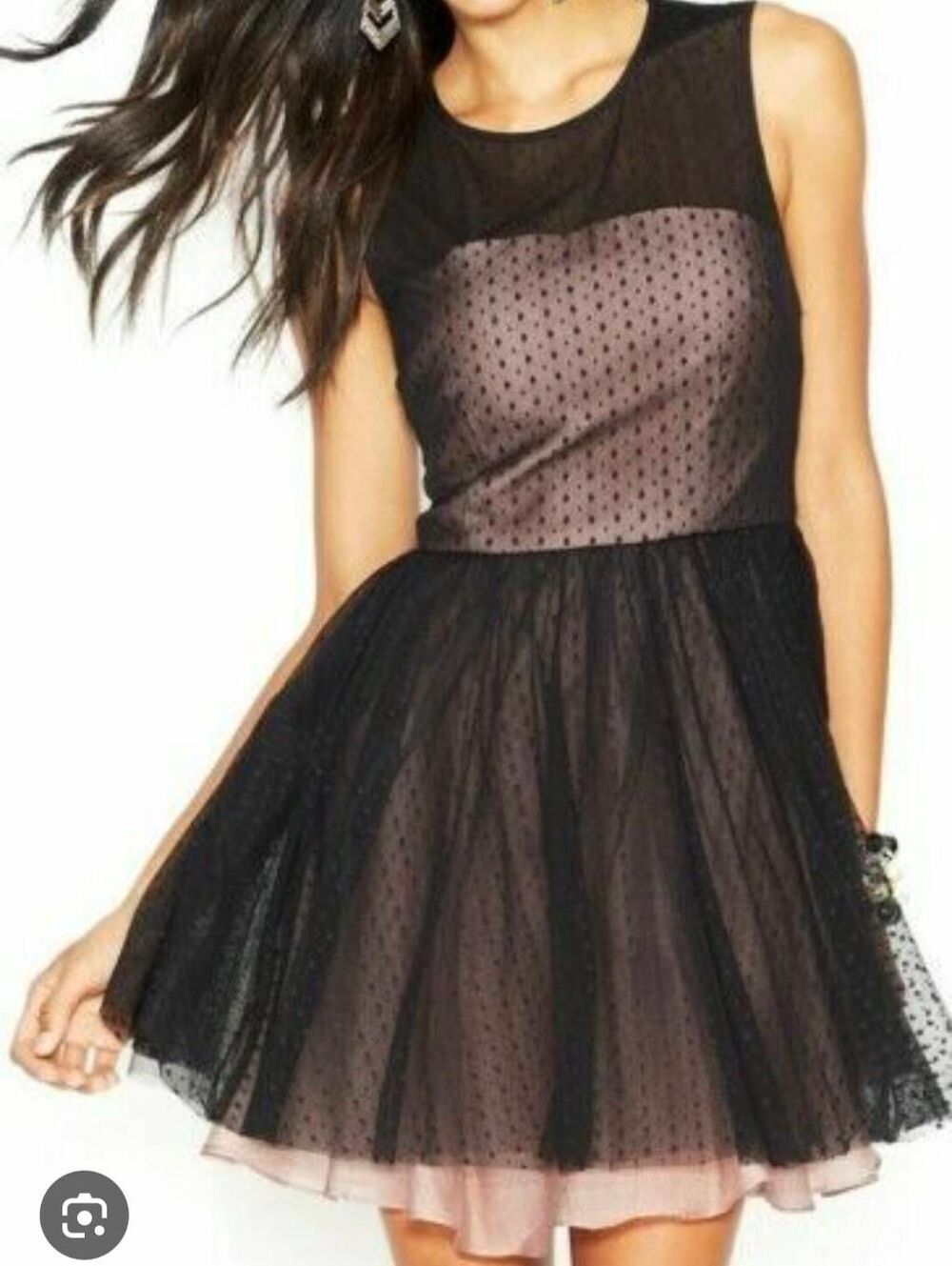 Betsey Johnson Swiss Dot Tulle Party Dress 6 Cocktail Event Whimsygoth